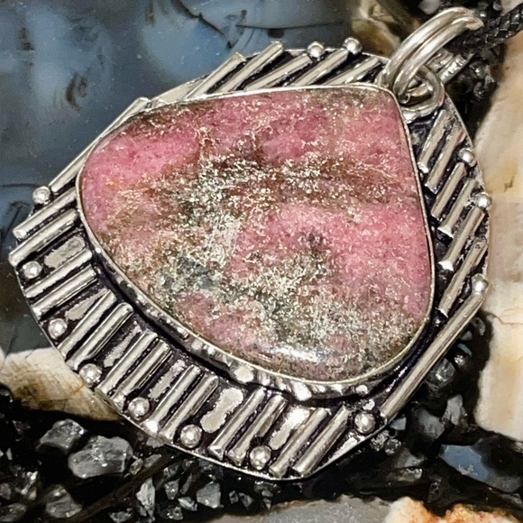 Beautiful Rhodonite Pendant 2” - Picture 10 of 16